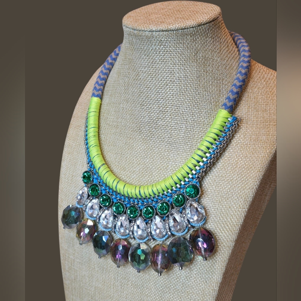 Lydell NYC Statement Necklace with Glass Rhinestones - Picture 3 of 8